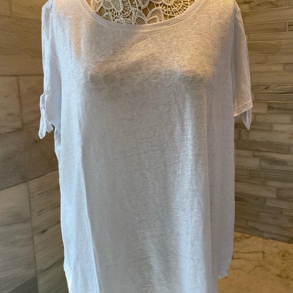 🆕 NWT- TALBOTS Women’s Petite 2X silvery-white top